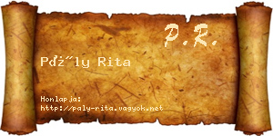 Pály Rita névjegykártya