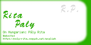 rita paly business card
