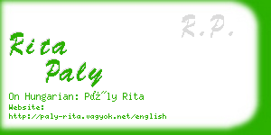 rita paly business card